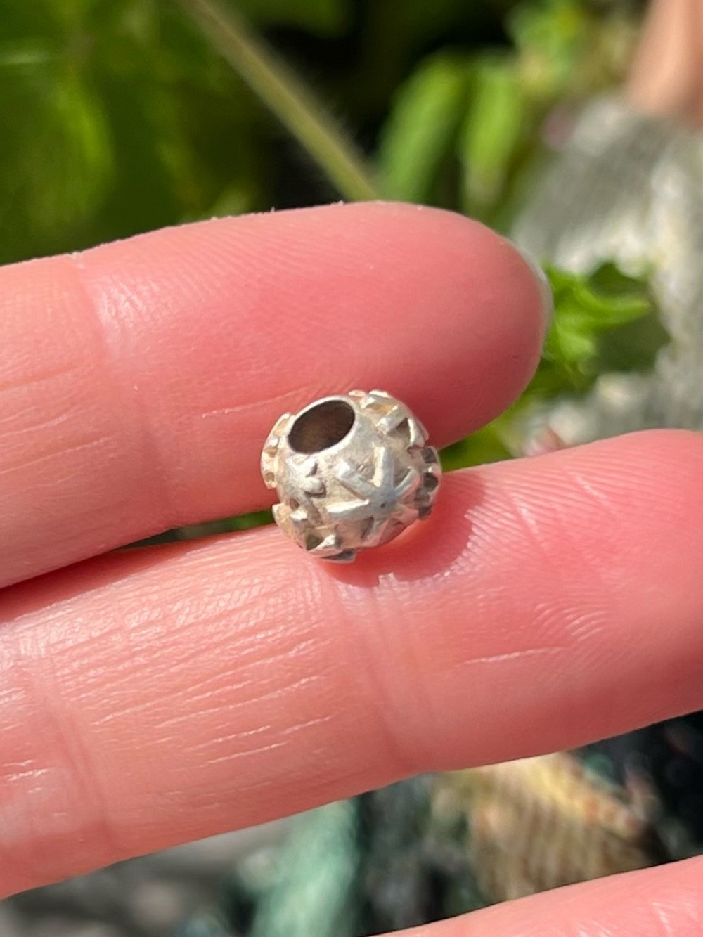 Trollbeads Sterling Silver Snow Bead